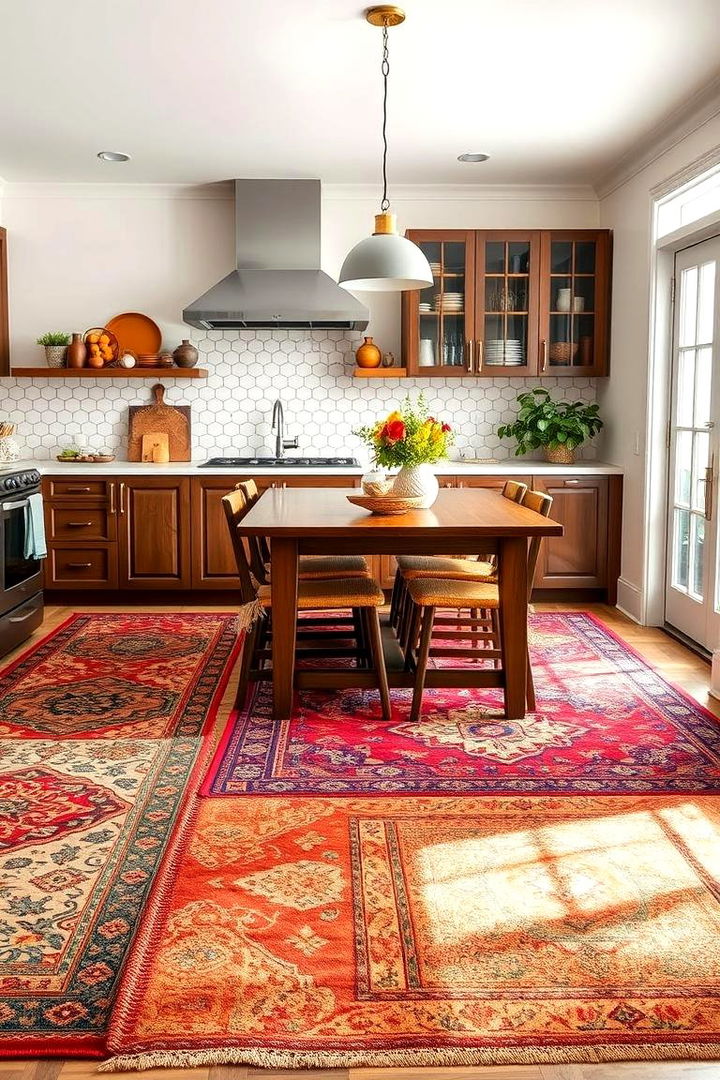 Accent Rugs with Vibrant Motifs - 22 Maximalist Kitchen Decor Ideas