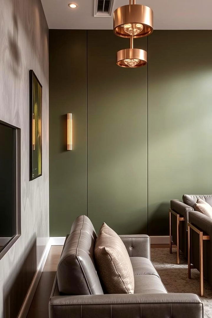 Accent with Metallics - 22 Olive Green Accent Wall Ideas