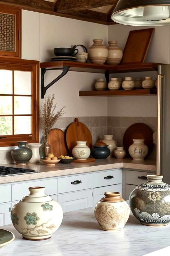 Accents with Japanese Ceramic Pottery - 22 Japanese Style Kitchen Ideas