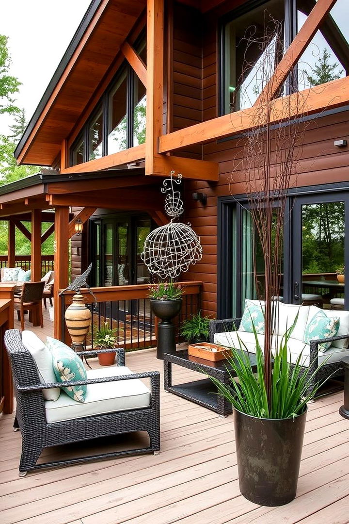 Accents with Outdoor Art - 22 Deck Decorating Ideas
