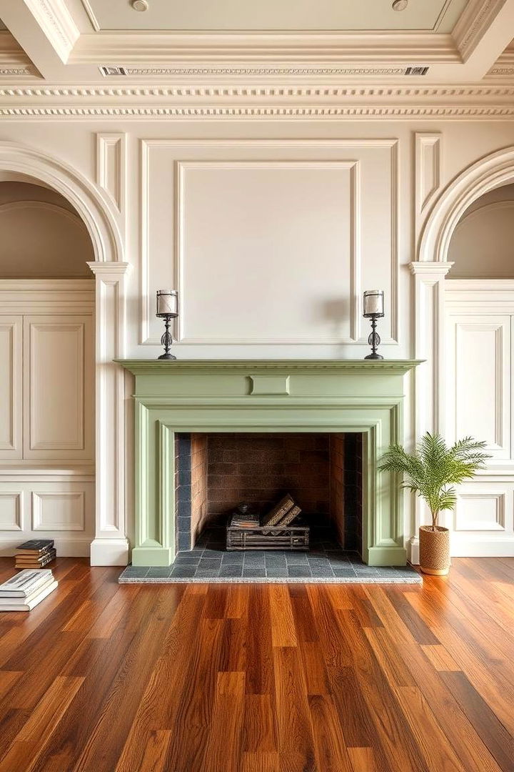 Accentuating Architecture with Sage Green - 22 Sage Green Fireplace Ideas