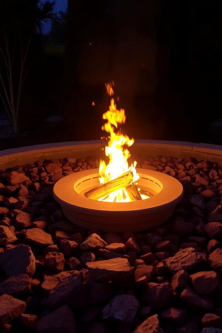 Accentuating Outdoor Fire Pits with Lava Rock - 22 Red Lava Rock Landscaping Ideas