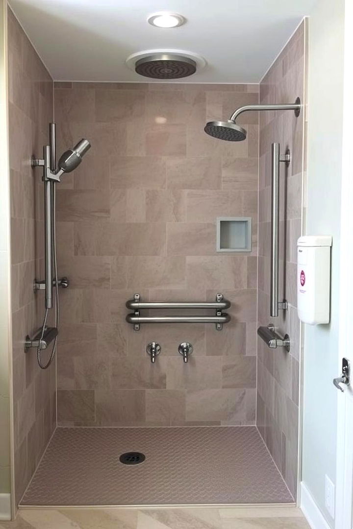 Accessible Showers with Grab Bars - 22 Bathroom Shower Ideas