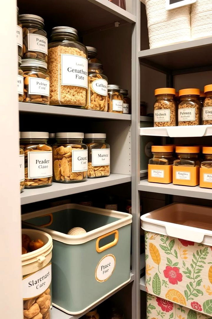 Accessory Organization with Jars and Bins - 22 Larder Cupboard and Pantry Ideas for Your Kitchen