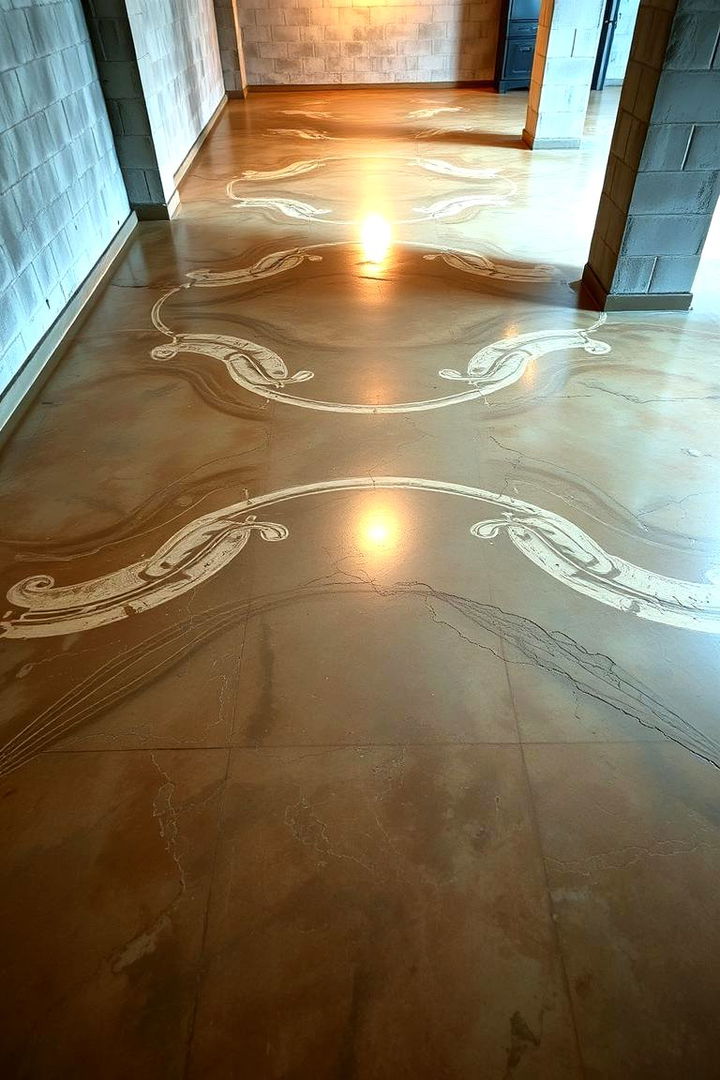 Acid Stamped Concrete Floors - 22 Concrete Basement Floor Ideas
