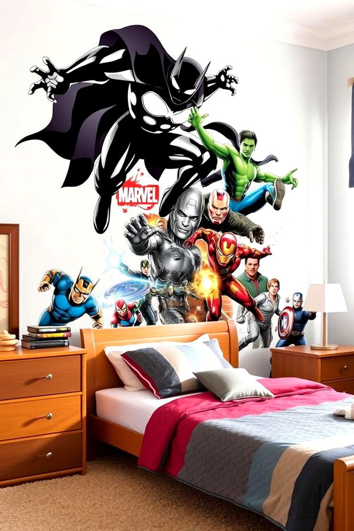 Action Packed Wall Decals - 22 Marvel Bedroom Ideas