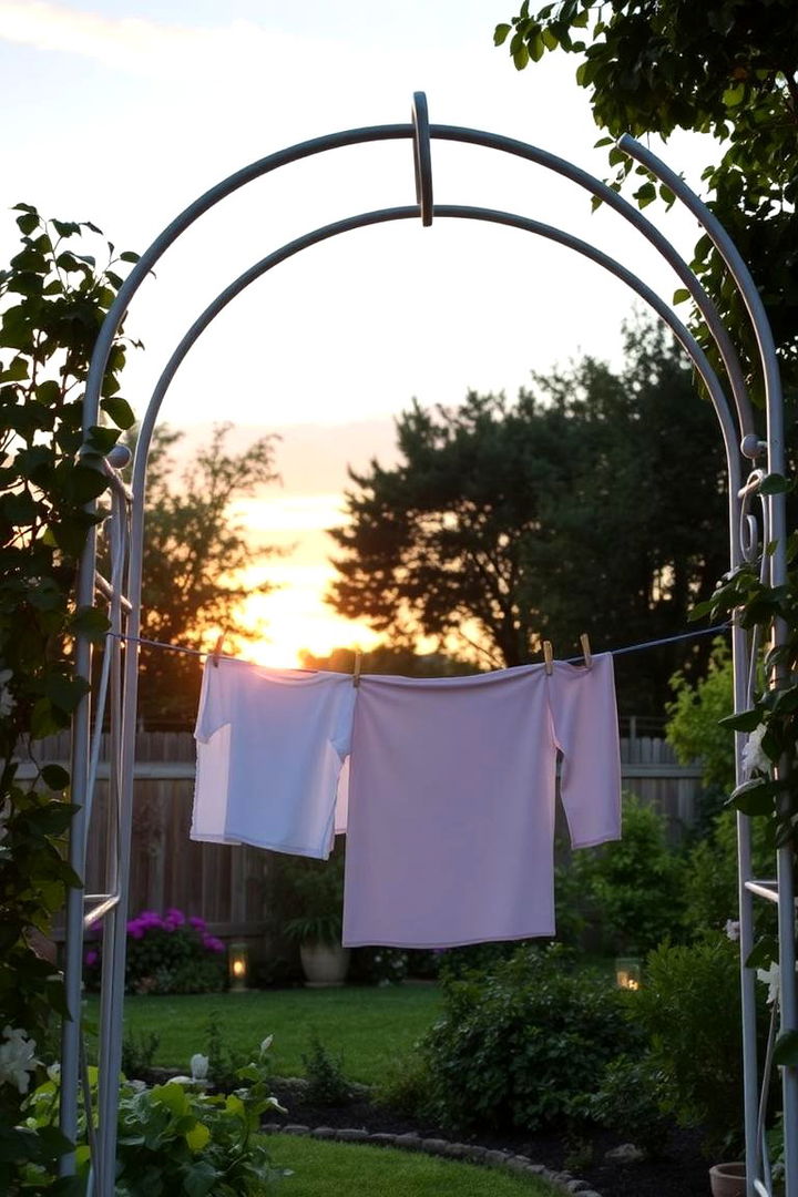 Adaptable Archway Clothesline - 22 Outdoor Clothesline Ideas