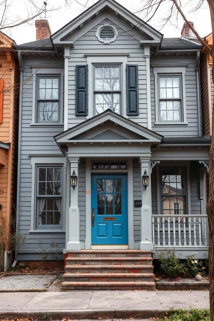 Adaptive Reuse - 22 Grey House With Blue Door Ideas