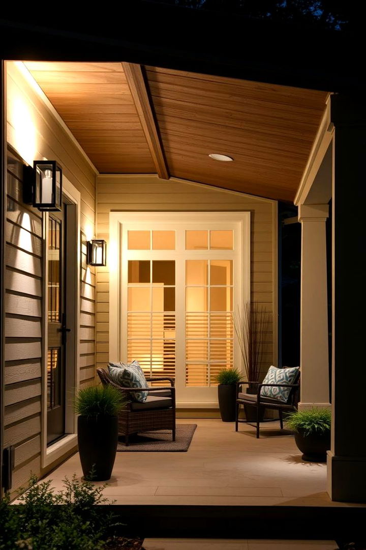 Add Functional Outdoor Lighting - 22 Small Front Porch Ideas