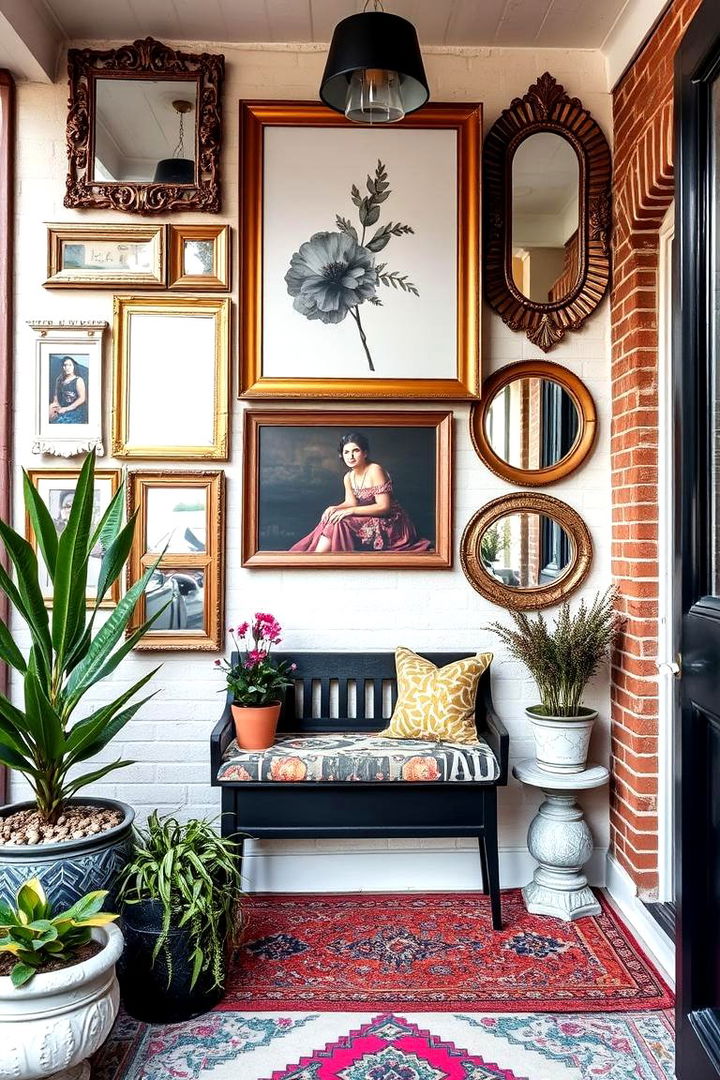 Add Statement Wall Decor - 22 Small Front Porch Ideas