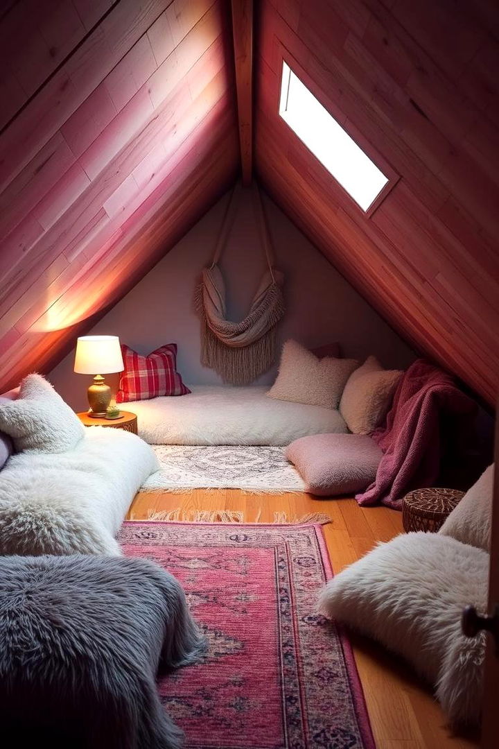Add Warm Textiles - 22 Low Ceiling Small Attic Room Ideas