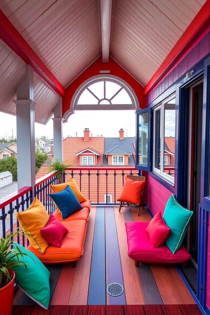Adding Bold Color Accents for Vibrancy - 22 Dormer Balcony Ideas