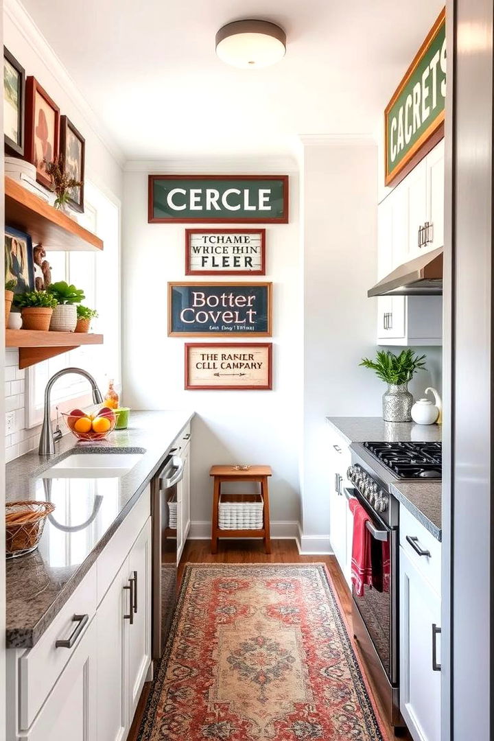 Adding Personal Touches with Unique Decor - 22 Galley Kitchen Ideas