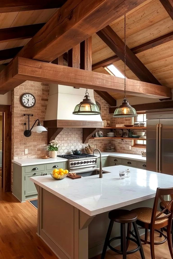 Adding Rustic Charm to Sloped Ceilings - 22 Sloped Ceiling Kitchen Ideas
