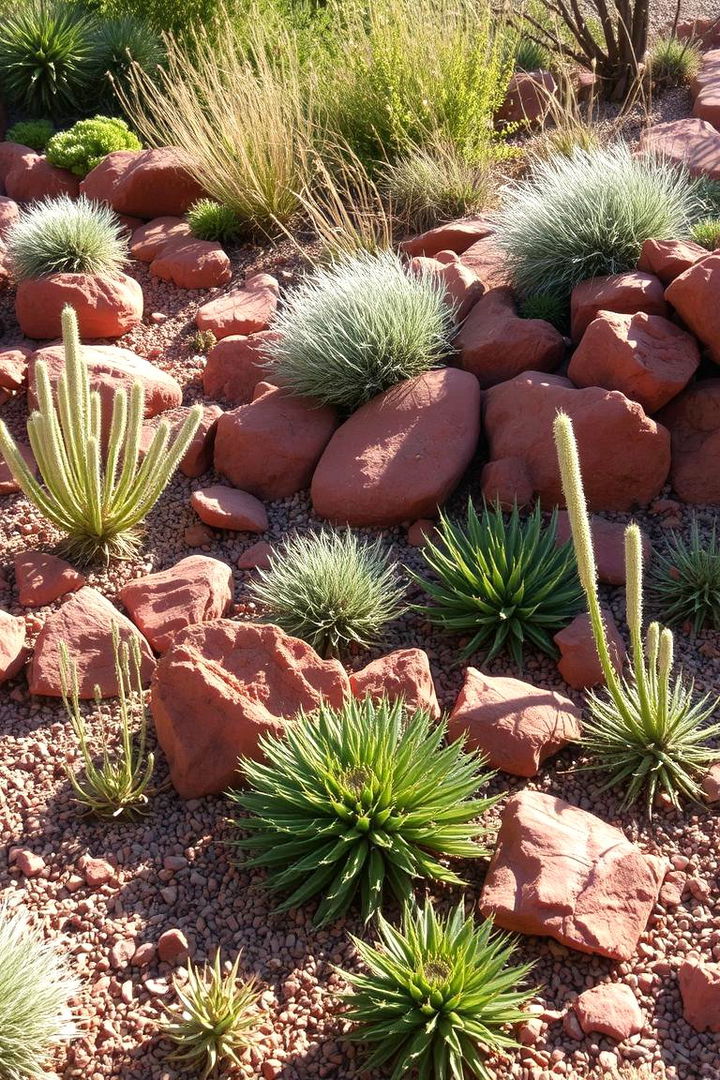 Adding Texture to Xeriscape Gardens - 22 Red Lava Rock Landscaping Ideas