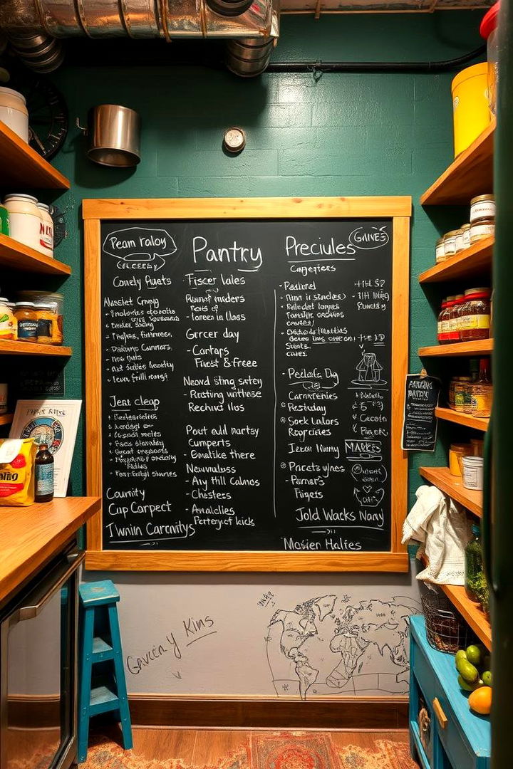 Adding a Chalkboard Wall for Recipes and Labels - 22 Kitchen Pantry Ideas