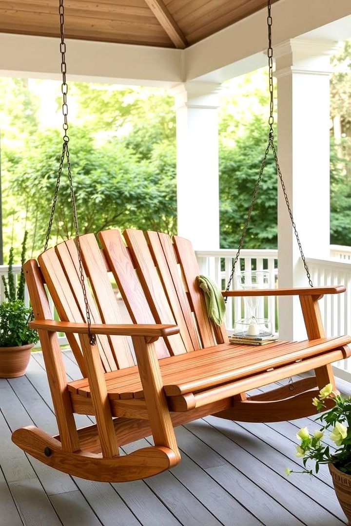 Adirondack Style Swing - 22 Front Porch Swing Ideas