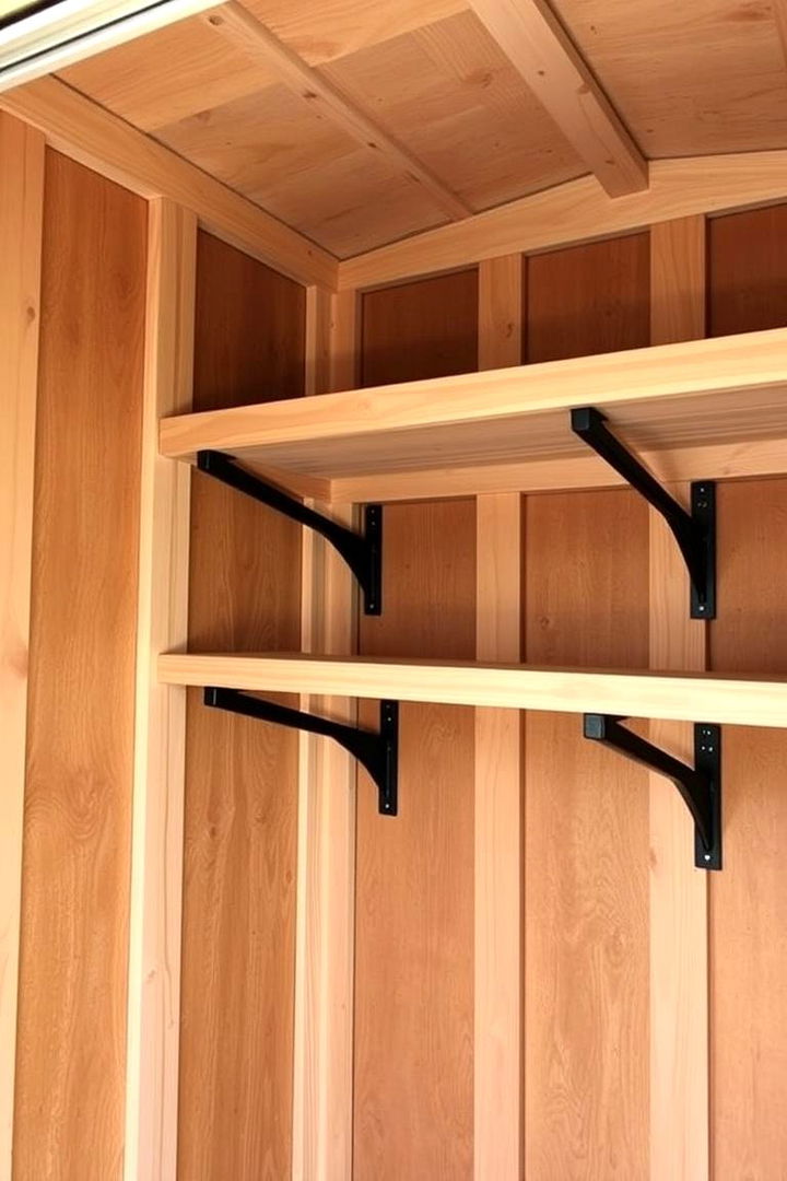 Adjustable Anchoring Shelf Brackets - 22 Shed Shelving Ideas