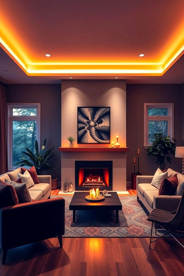 Adjustable Color Temperature - 22 Fireplace Lighting Ideas