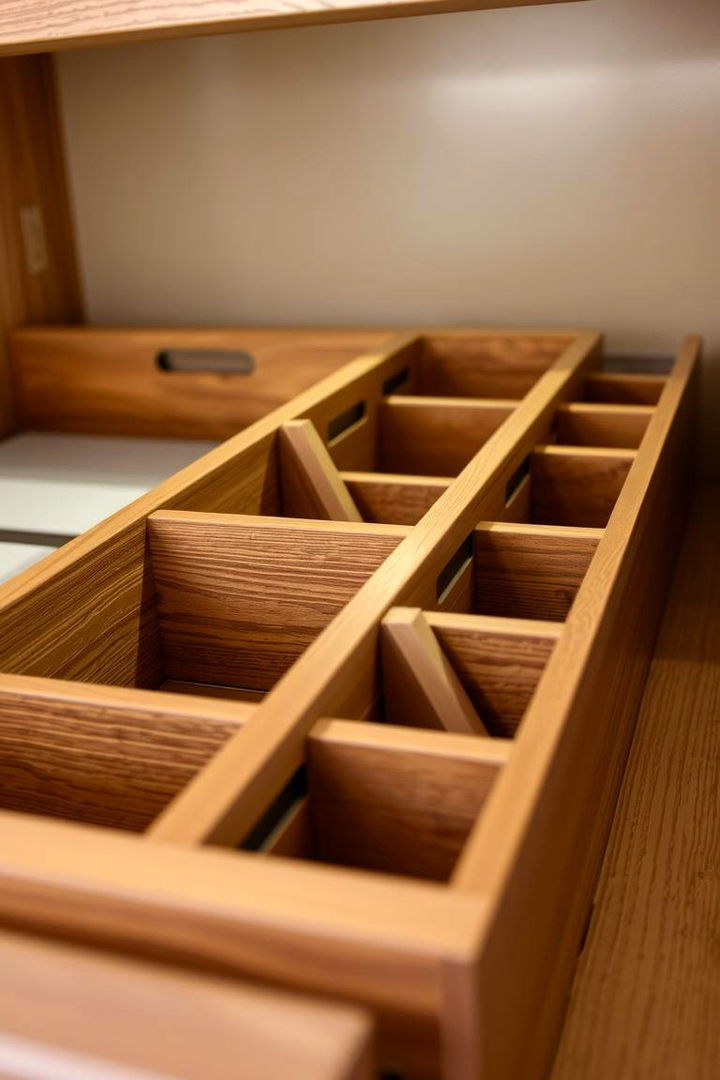 Adjustable Compartment Dividers - 22 cabinet storage ideas