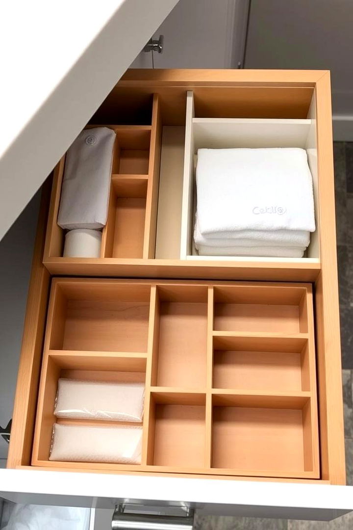 Adjustable Dividers for Versatility - 22 Bathroom Drawer Organization Ideas