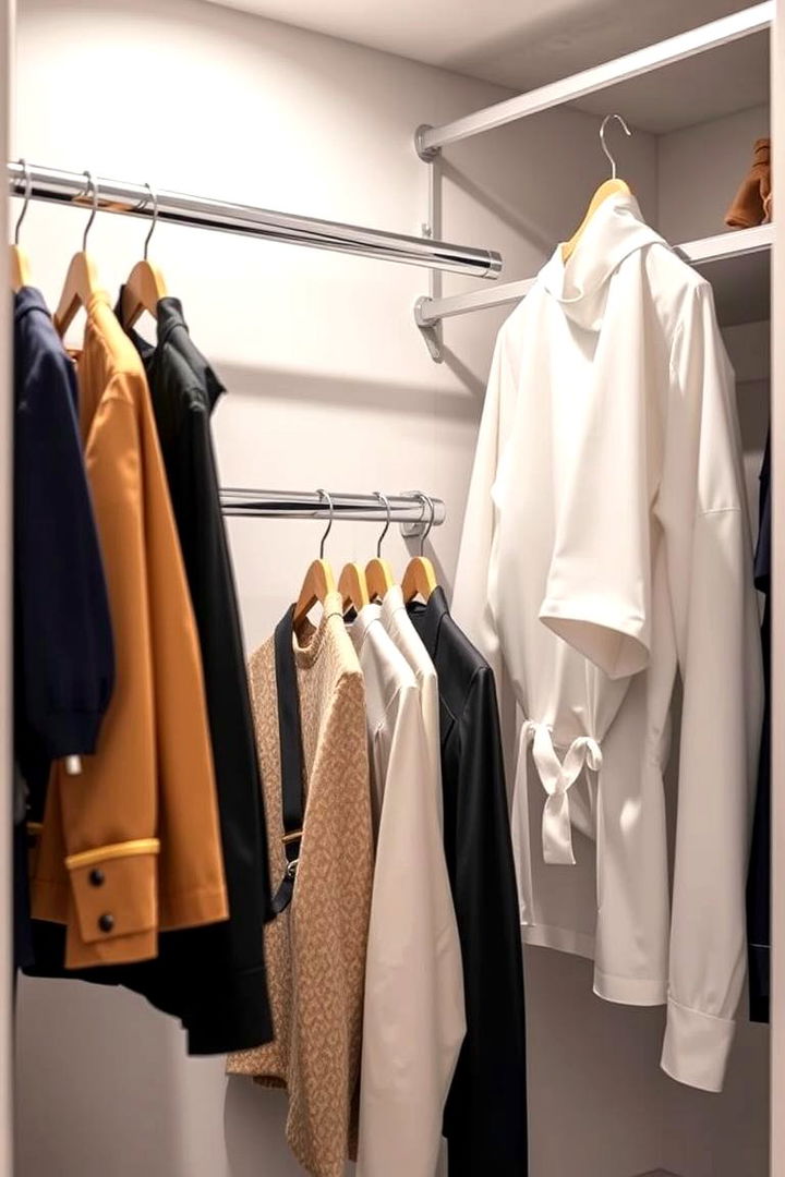 Adjustable Hanging Rods for Versatility - 22 Sloped Ceiling Closet Ideas