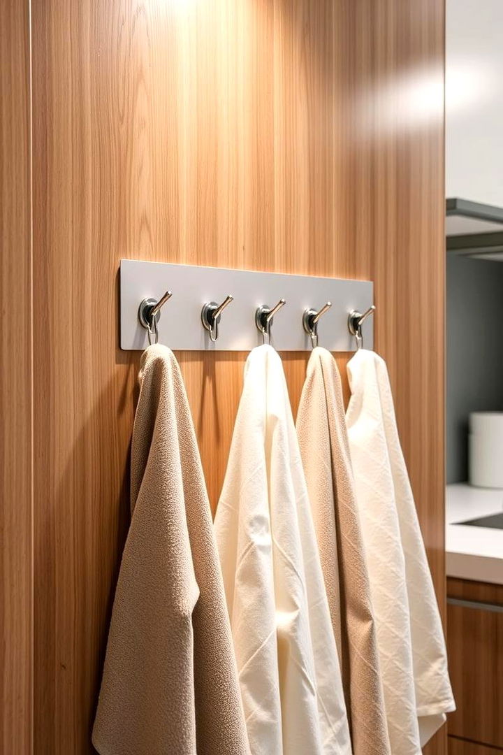 Adjustable Hooks for Towel Management - 22 Kitchen Sink Organization Ideas