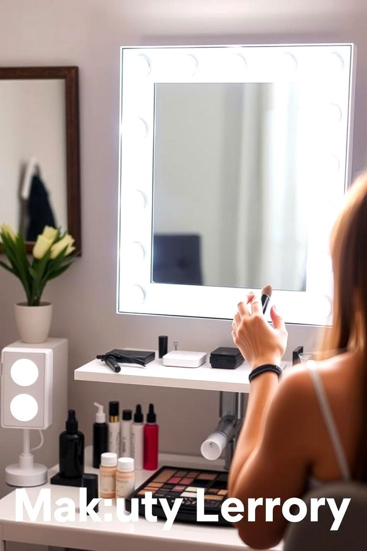 Adjustable Lighting Station - 22 Makeup Vanity Ideas