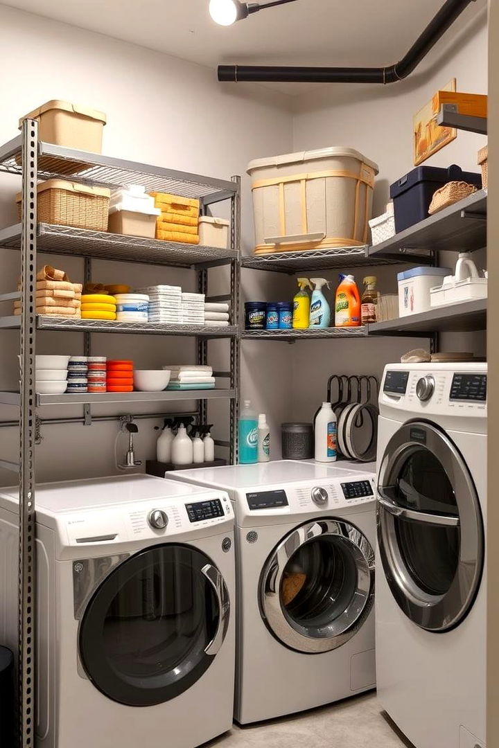 Adjustable Metal Shelves - 22 Laundry Room Shelf Ideas