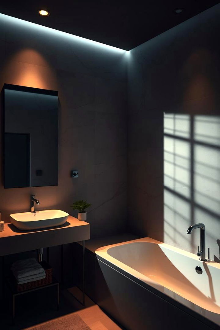 Adjustable Mood Lighting Options - 22 Cozy Bathroom Ideas