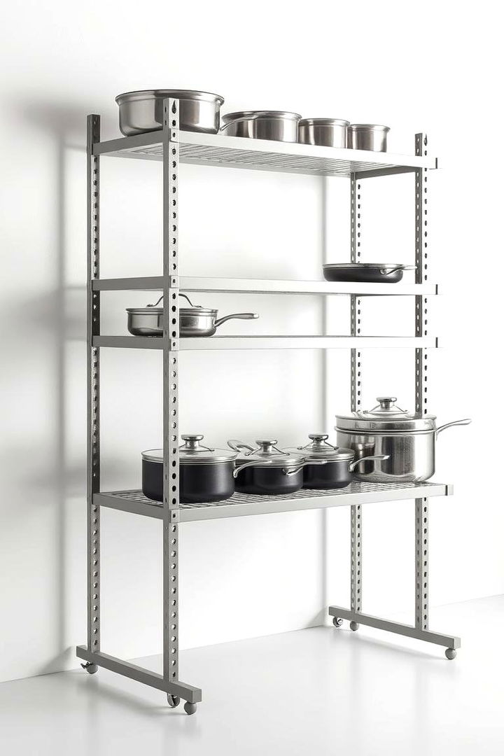 Adjustable Shelf Racks - 22 Pots and Pans Storage Ideas