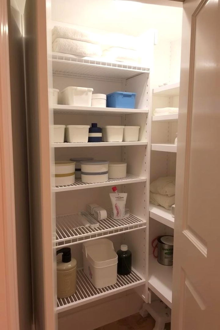 Adjustable Shelves for Versatile Use - 22 Bathroom Closet Ideas