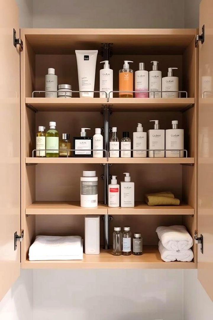 Adjustable Shelving for Flexibility - 22 Bathroom Cabinet Organizing Ideas