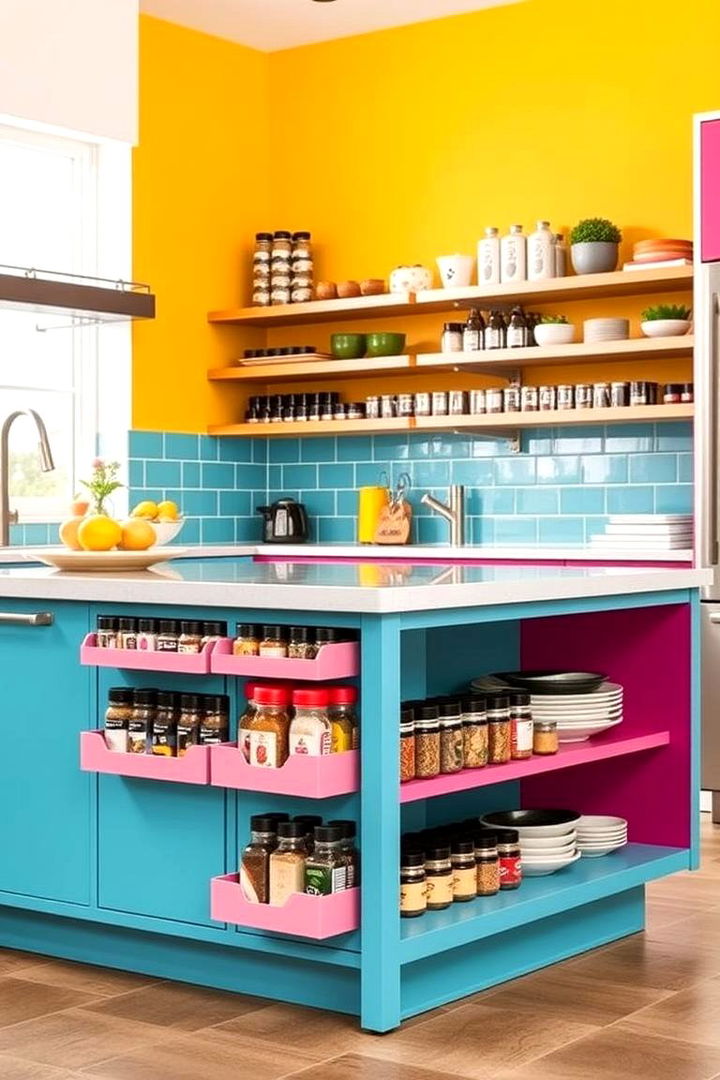 Adjustable Spice Racks - 22 Kitchen Island Storage Ideas