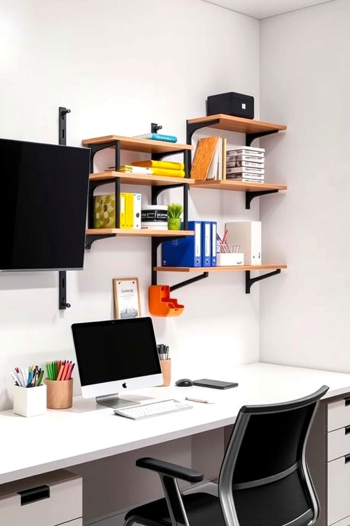 Adjustable Wall Mounted Shelves - 22 Office Shelving Ideas