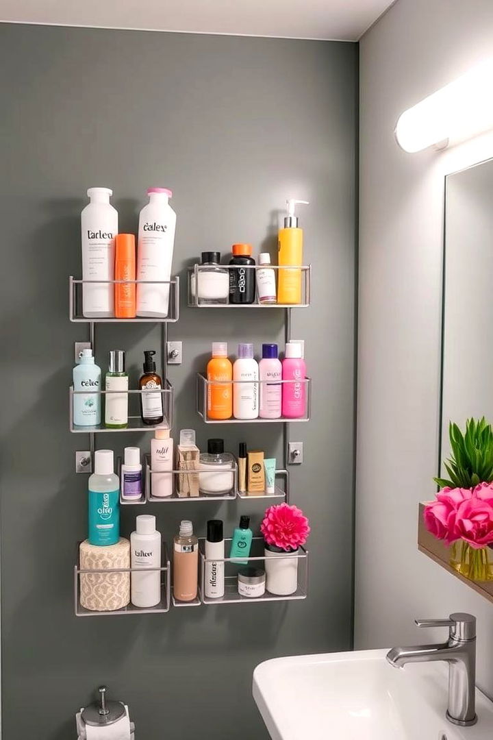 Adjustable Wall Racks for Customized Storage - 22 Bathroom Wall Storage Ideas