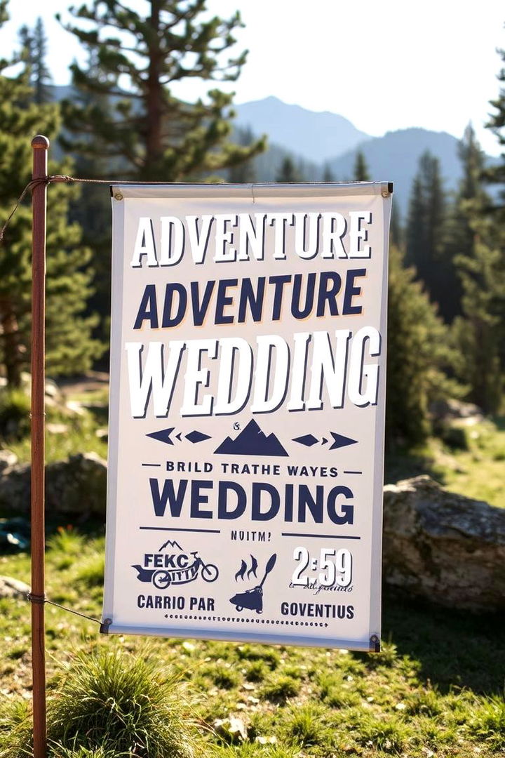Adventure Inspired Wedding Banner - 22 Wedding Sign Ideas