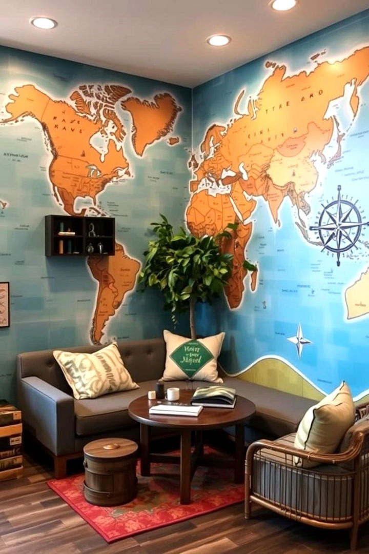 Adventure Map Reading Zone - 22 kids reading nook ideas