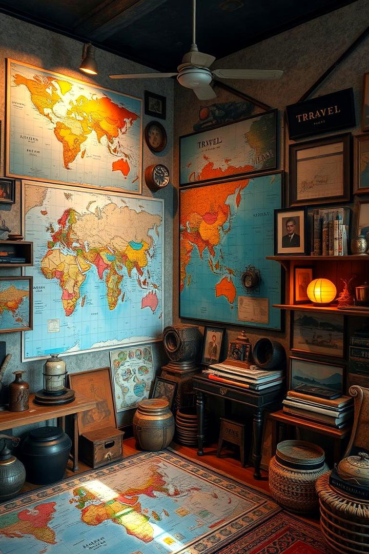 Adventure and Travel Memorabilia Room - 22 Luxury Man Cave Ideas