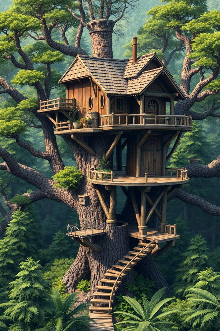 Adventurous Fortified Treehouse - 22 Tree House Ideas
