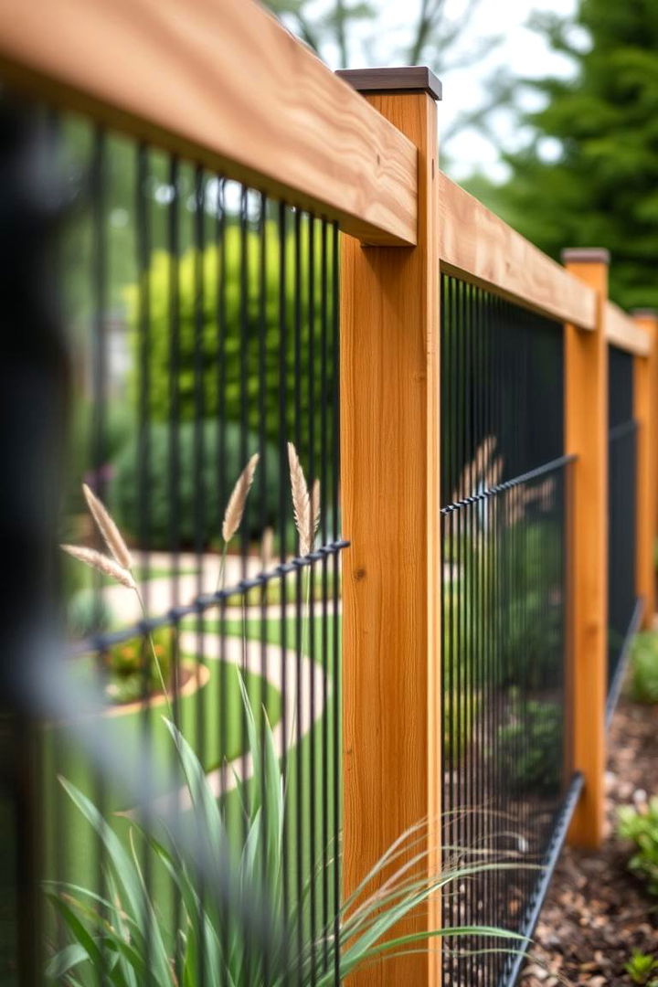 Aesthetic Enhancement for Landscaping - 22 Metal and Wood Fence
