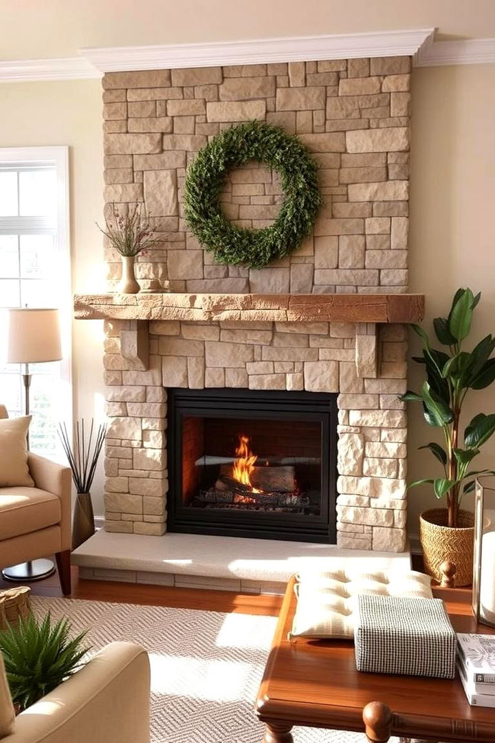 Affordable Faux Stone Transformation - 22 Faux Stone Fireplace Ideas
