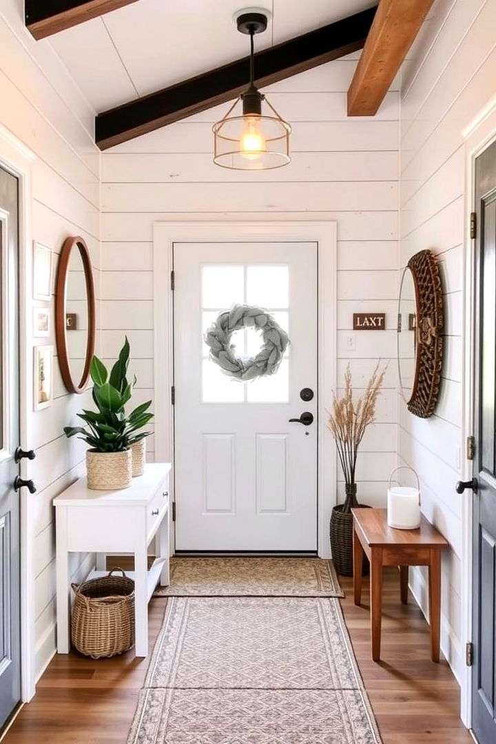 Affordable Modern Upgrades - 22 Shiplap Wall Entryway Ideas