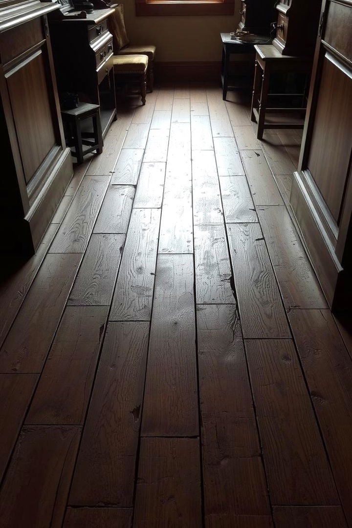 Aged Antique Allure - 22 Living Room Wood Floor Ideas