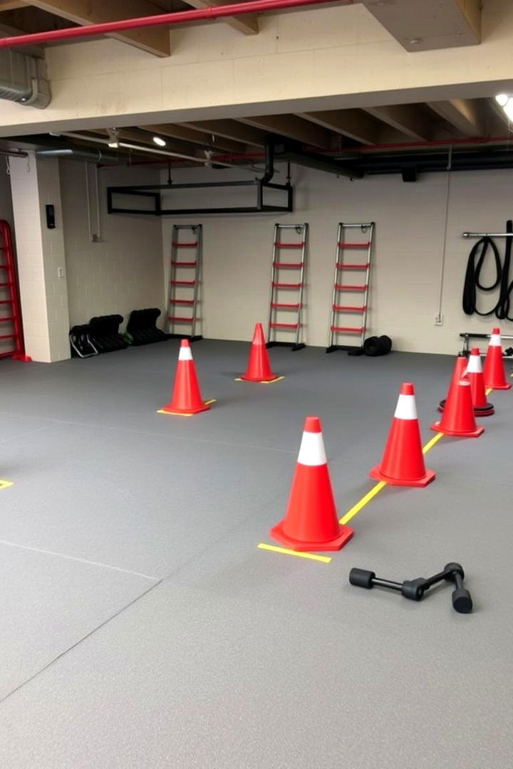 Agility and Speed Drills Area - 22 Basement Gym Ideas