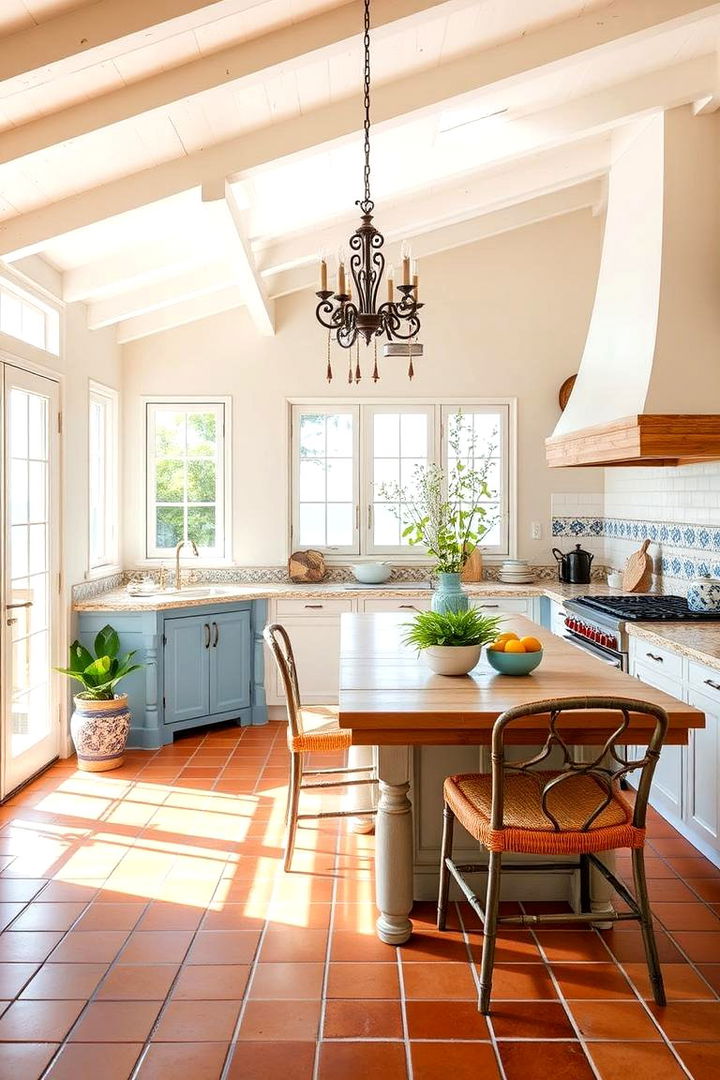 Airy Mediterranean Sunroom Kitchen - 22 Sunroom Kitchen Ideas