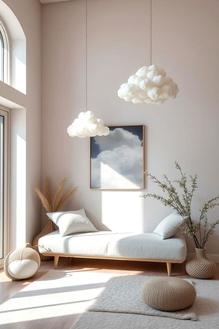 Airy Minimalist Cloud Decor - 22 Cloud Themed Bedroom Ideas