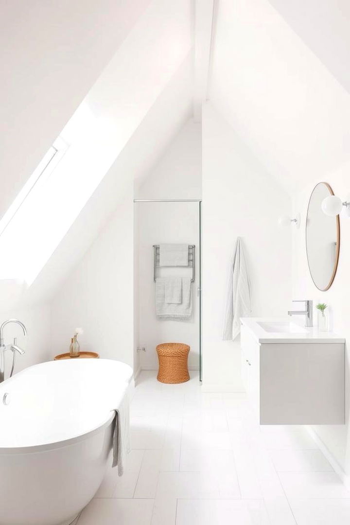 Airy White Palette - 22 Attic Bathroom Ideas
