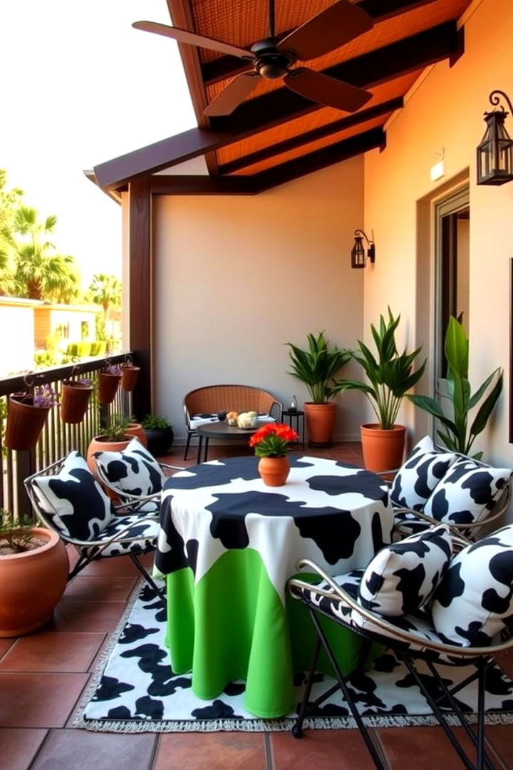 Al Fresco Cow Print Outdoor Decor - 22 Cow Print Room Decor Ideas