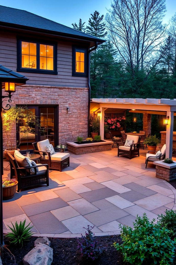 All Season Stone Patio Oasis - 22 Stone Patio Ideas